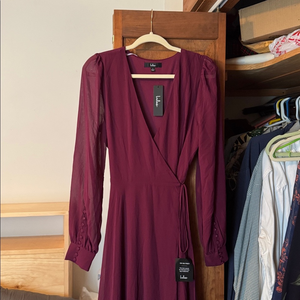 Lulu’s My whole heart long sleeve wrap dress